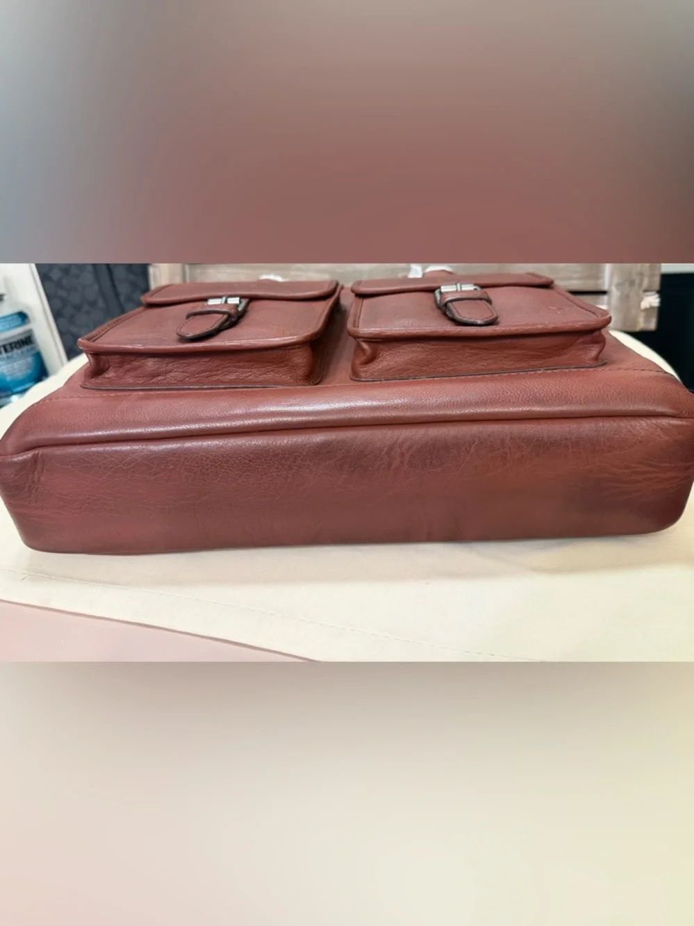 Frye Brown Leather Men's Briefcase cognac new nwt retail $458 attache